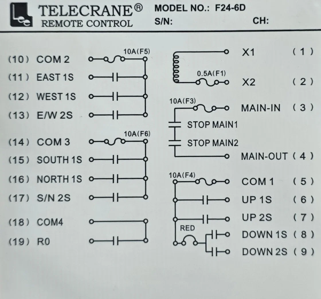 Схема подключения F24-6D — справочная схема исполнения F24-6D